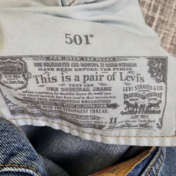 Levi's 501 Jeans Original Button Fly Straight Leg Lt-Med 38X30 (act. in pics) - Picture 11 of 15